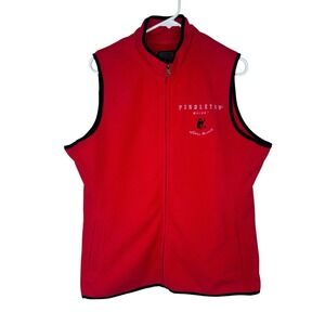 Pendleton Red Sleeveless Zip-Up Fleece Vest